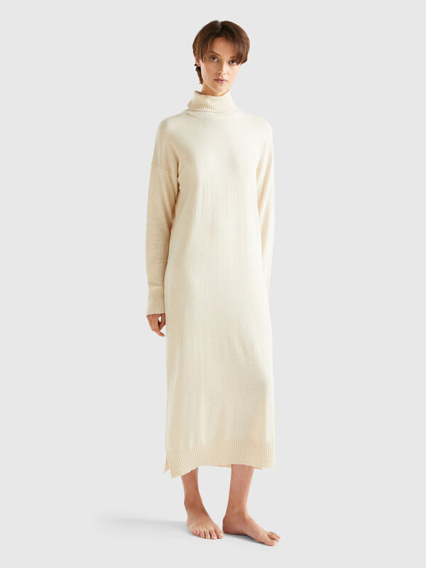 Turtleneck dress in cashmere blend Women