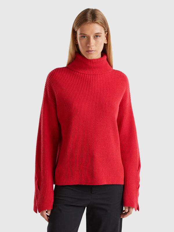 Turtleneck with wide collar Women
