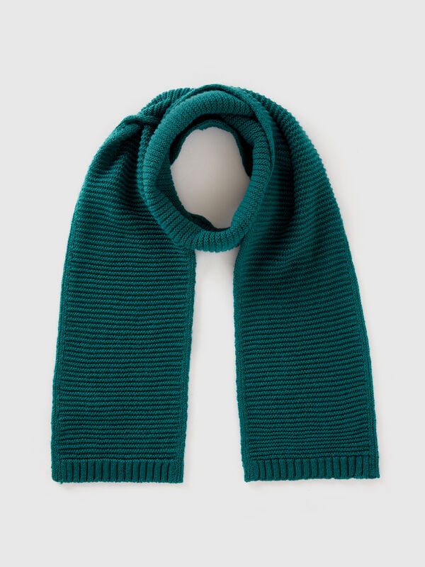 Knit scarf in stretch wool blend Junior Boy