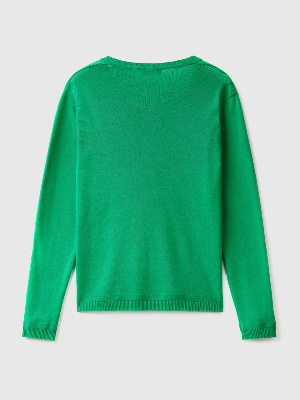 V-neck sweater in pure cotton image number 2