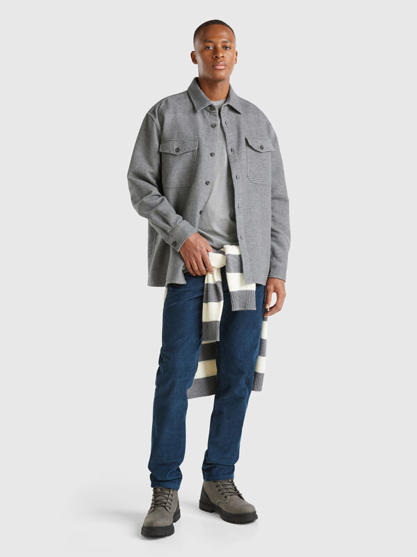 Regular fit velvet trousers Men