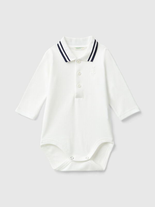 Bodysuit polo in organic cotton New Born (0-18 months)