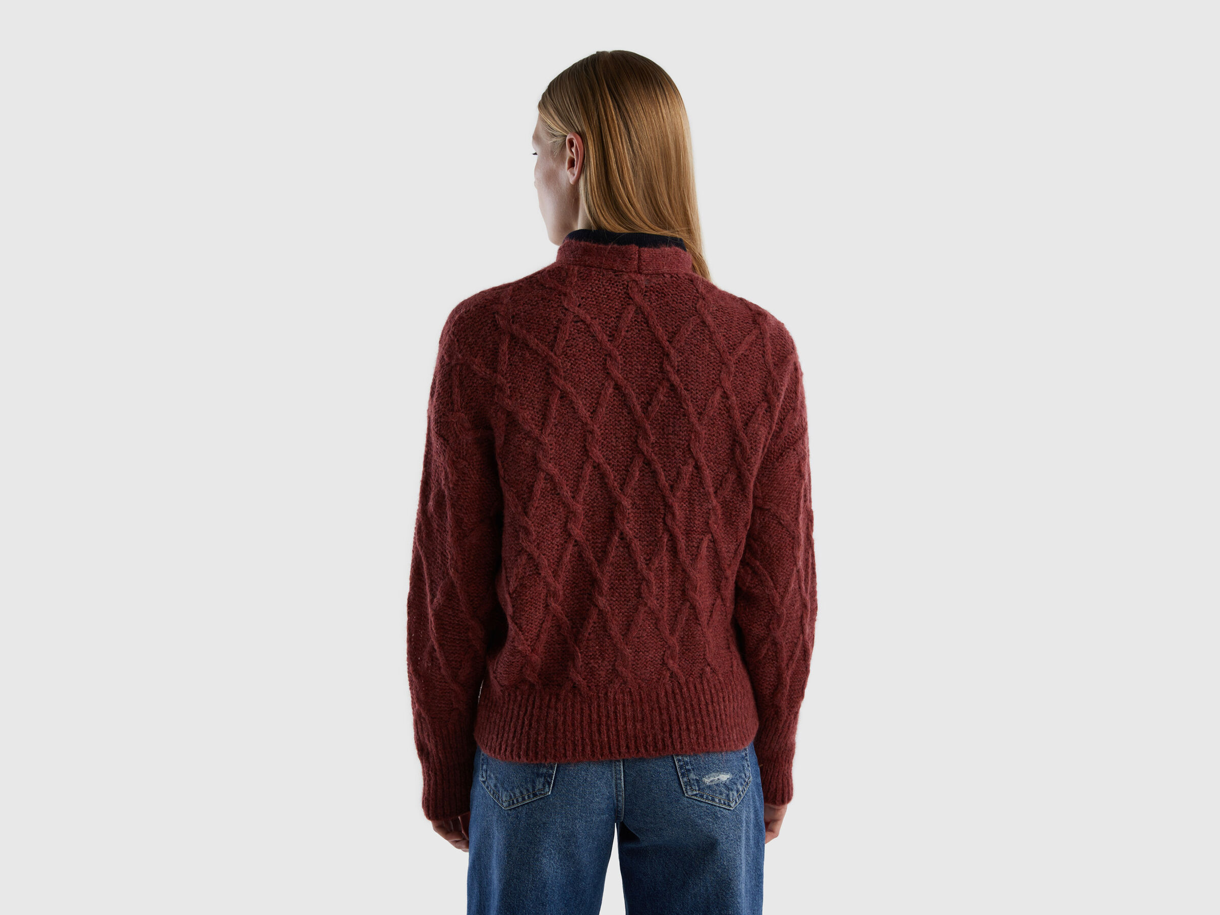 Lace look V-neck cardigan image number 2