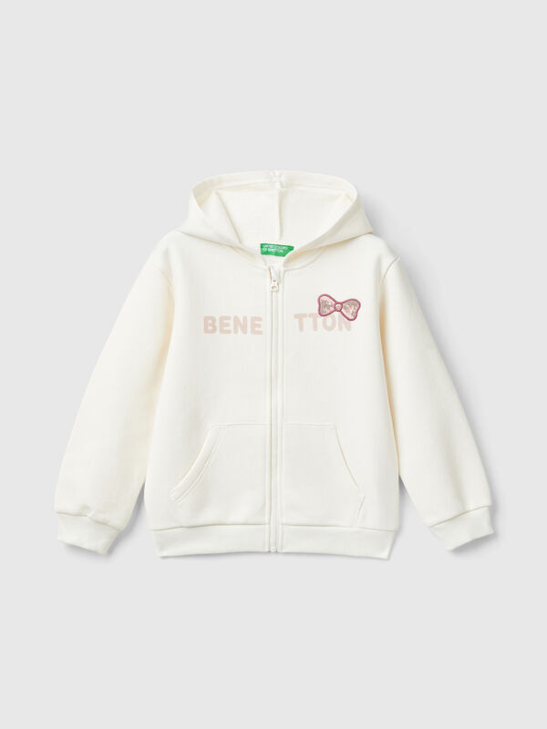 Sweatshirt with zip and sequins Junior Girl