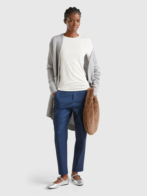 Dark blue Prince of Wales joggers Women