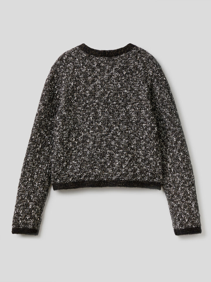 Knit jacket with lurex image number 2