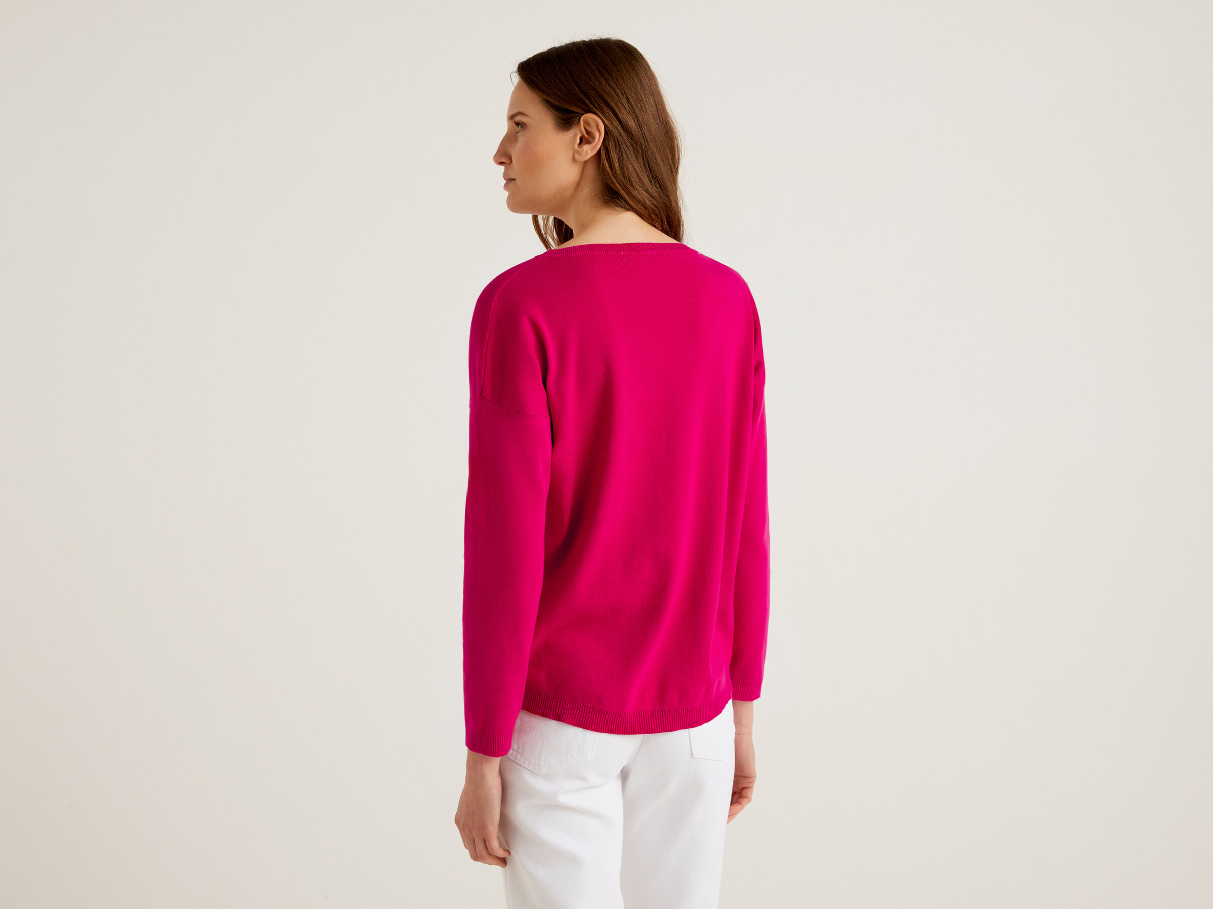 Cotton sweater with round neck image number 2