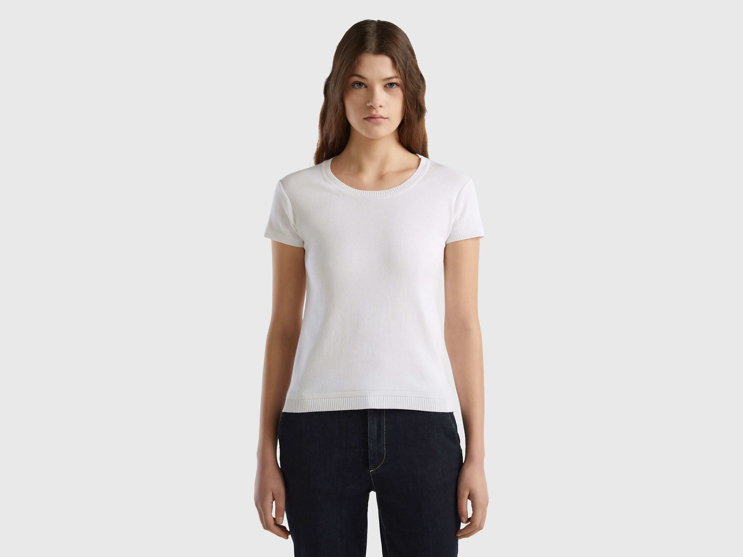Womens white cotton pullover sweater cheap