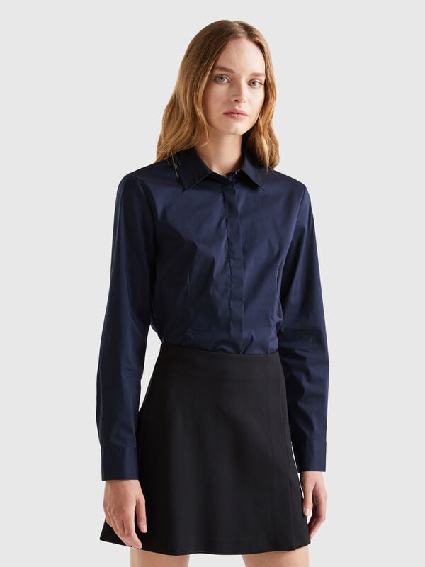 Shirt in stretch cotton blend Women