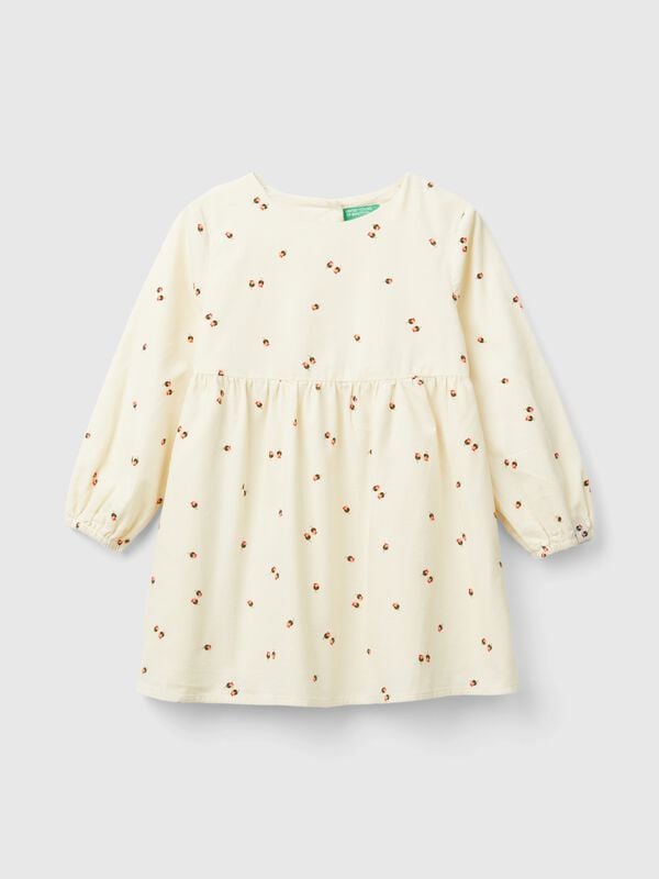 Velvet dress with rose print Junior Girl