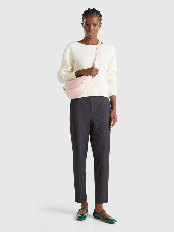 Black pinstripe joggers Women