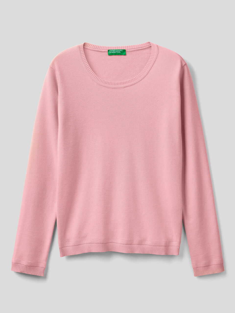 Crew neck sweater in pure cotton image number 1