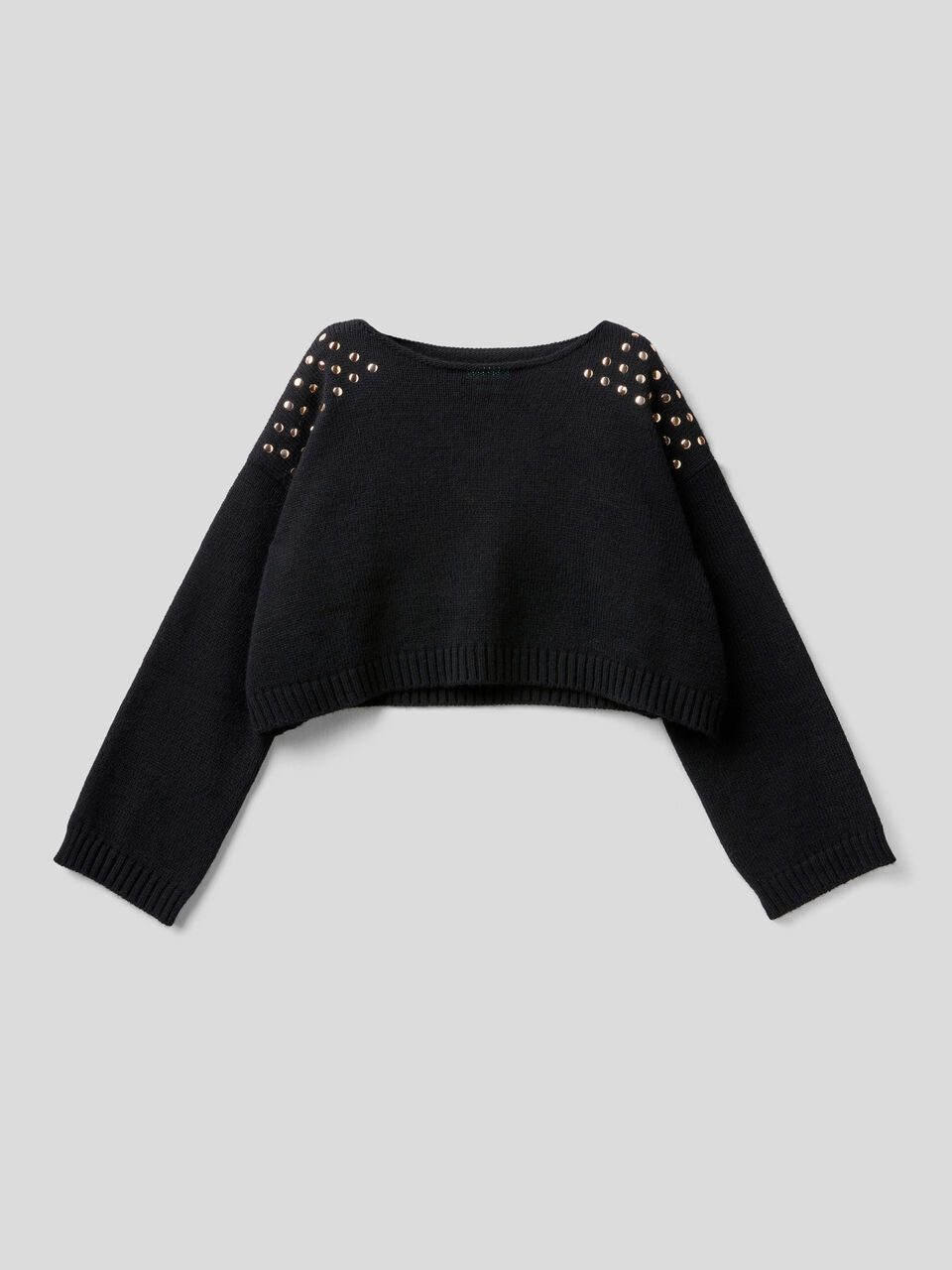 Cropped sweater with studs image number 1