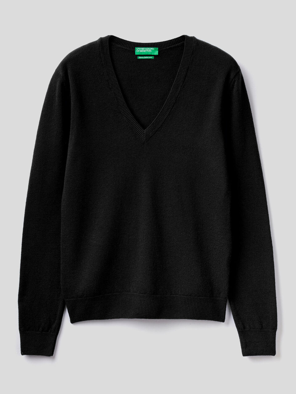 V-neck sweater in pure virgin wool image number 1