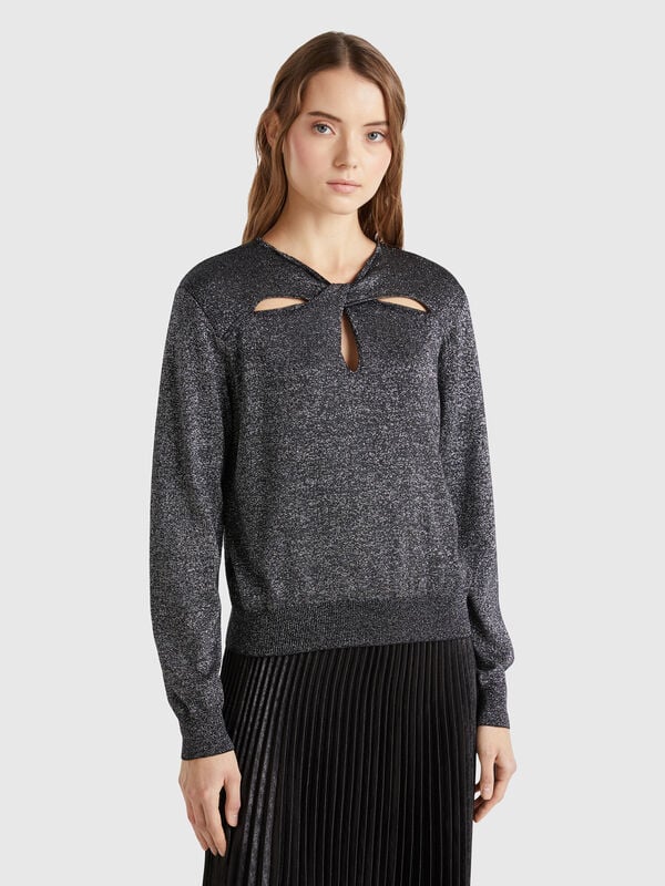 Cut out top with lurex Women