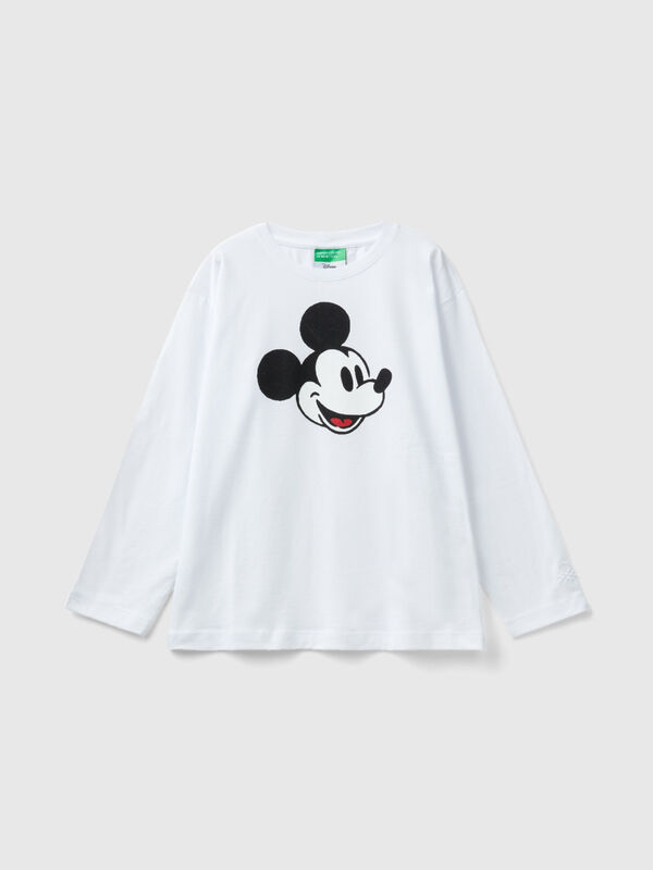 White t-shirt with Mickey Mouse print Junior Boy