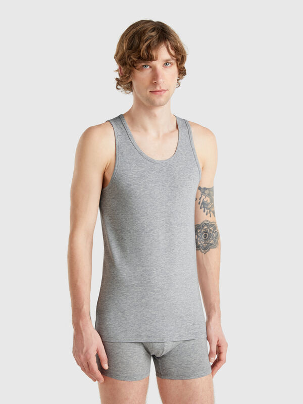 Tank top in stretch cotton Men