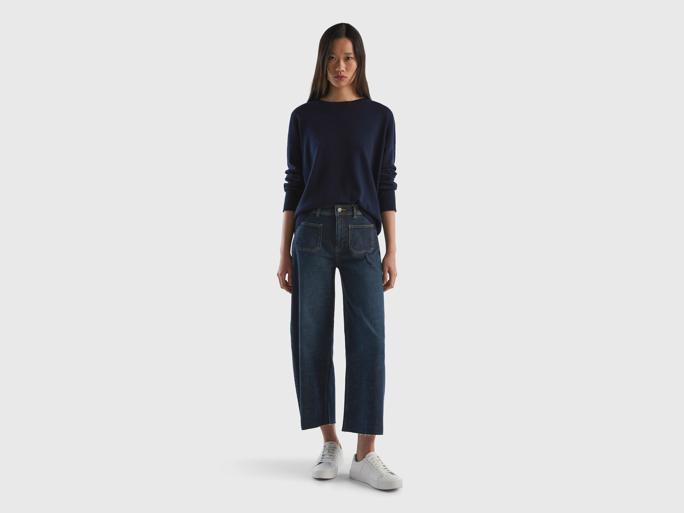 Cotton sweater with round neck image number 3