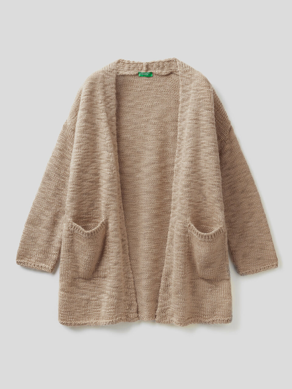 Maxi cardigan in wool and alpaca blend image number 1