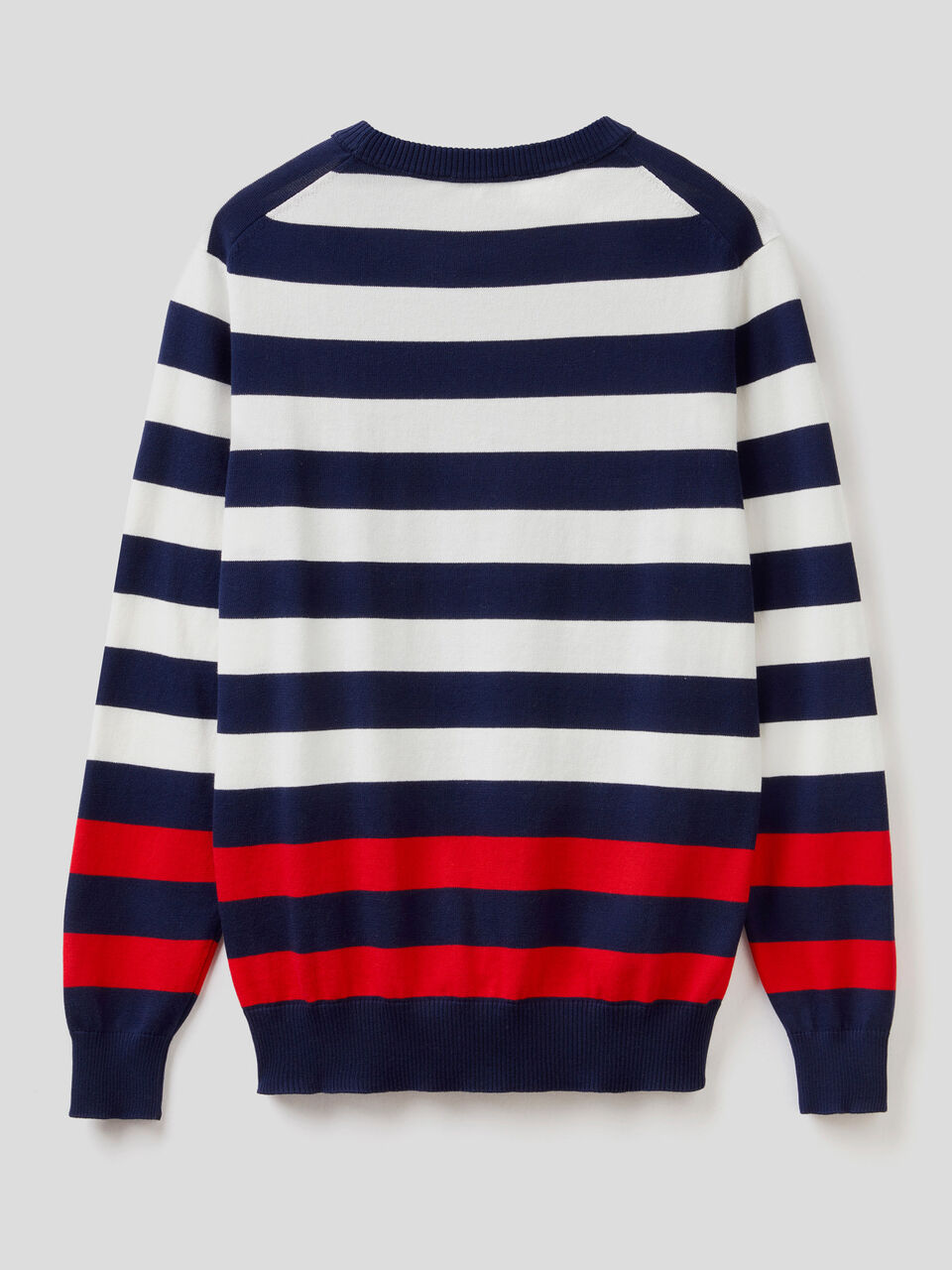 Striped 100% cotton sweater image number 2