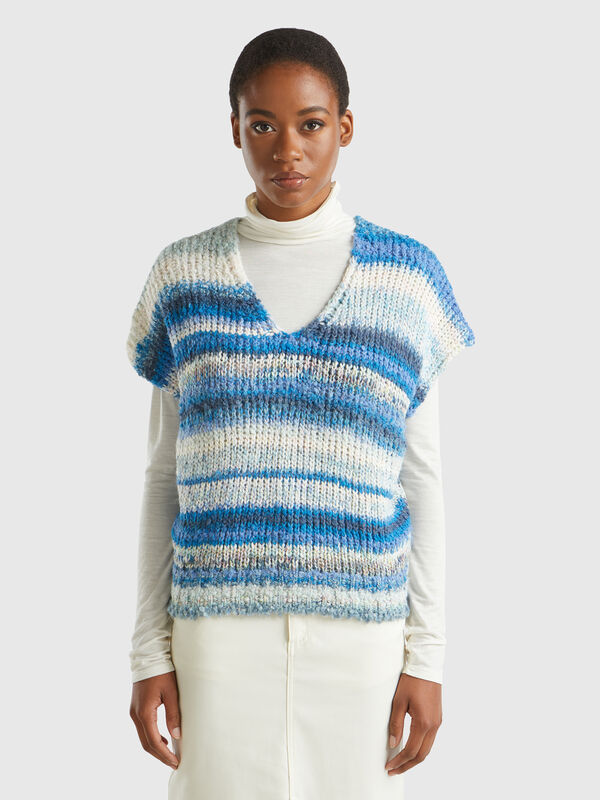 Multicolor vest in wool blend Women