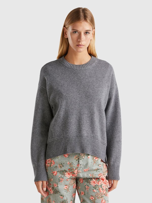 Boxy fit sweater in wool blend Women