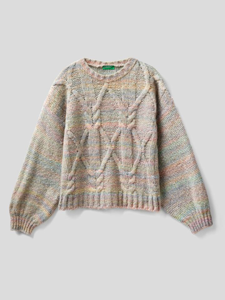 Multicolored boxy fit sweater image number 1