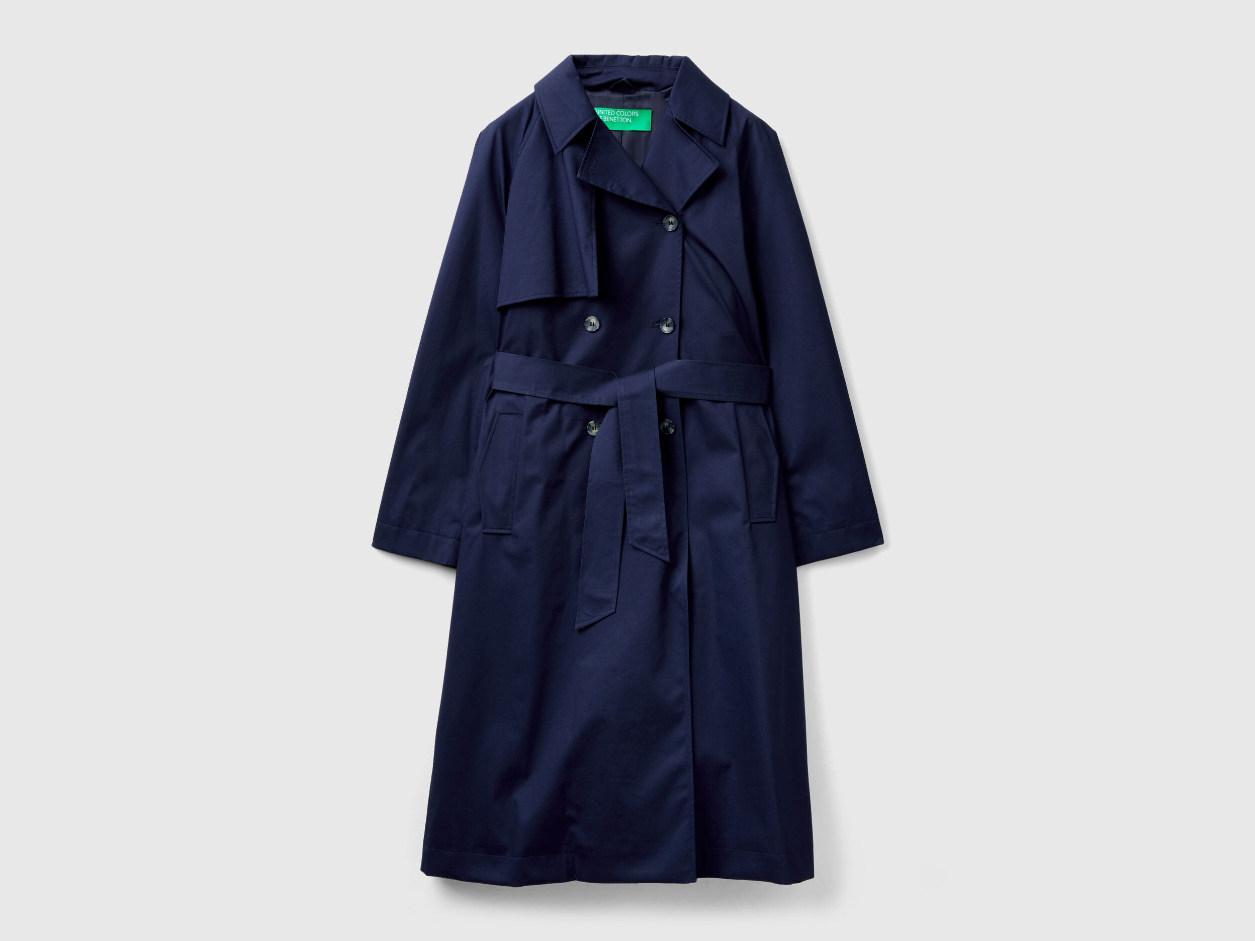 Benetton mid length hidden double breasted coat cheap