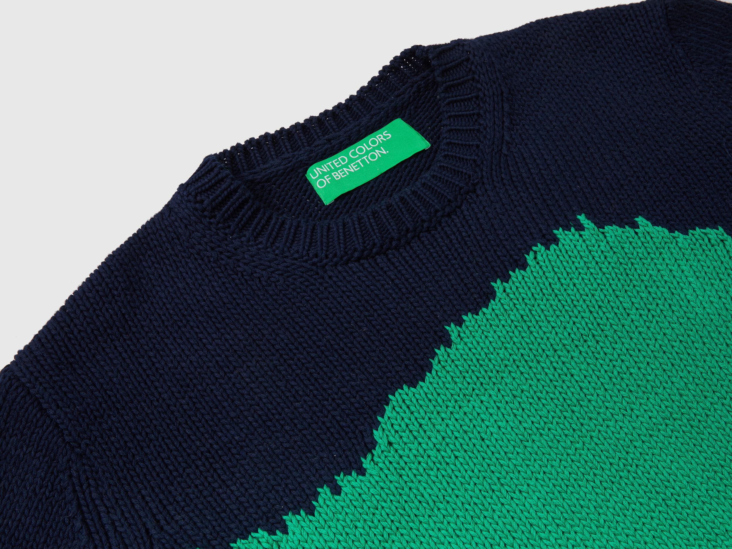 Color block sweater Green Benetton