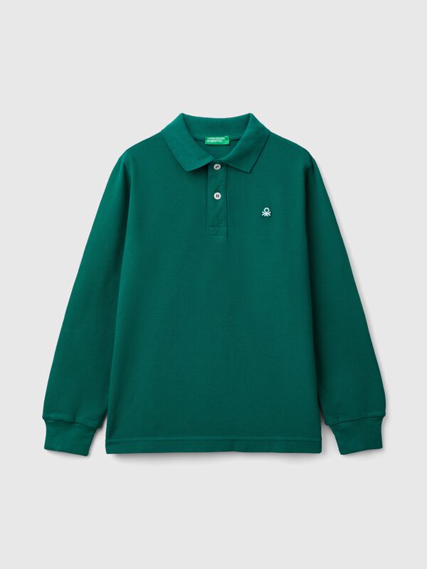 100% organic cotton long sleeve polo Junior Boy