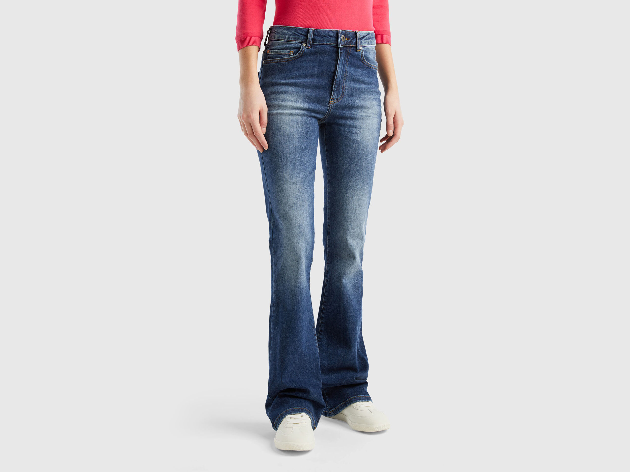Stretch flared jeans Dark Blue Benetton