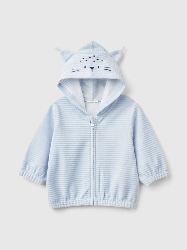 Sweatshirt in chenille with hood New Born (0-18 months)