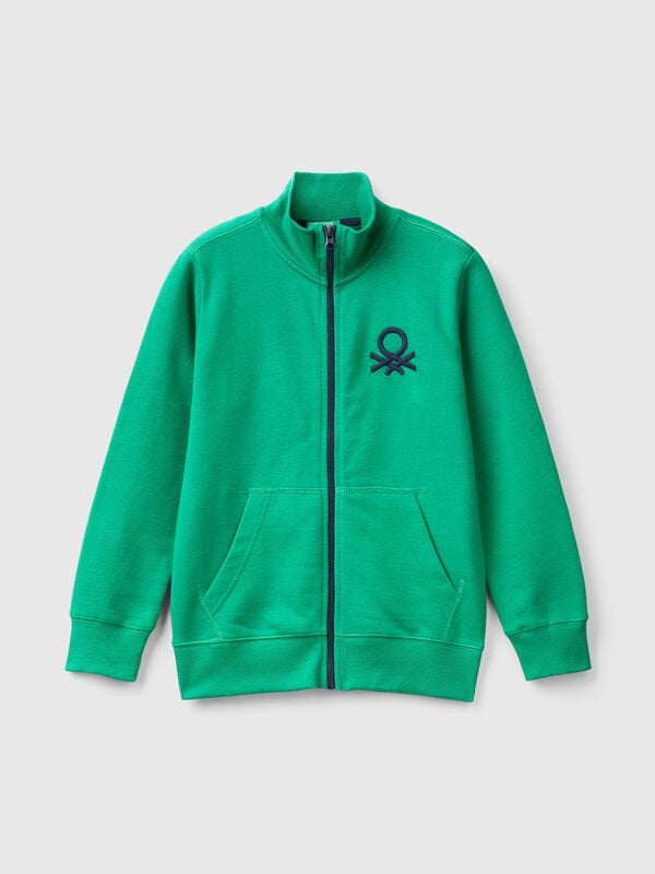 Pure cotton sweatshirt with zipper Junior Boy