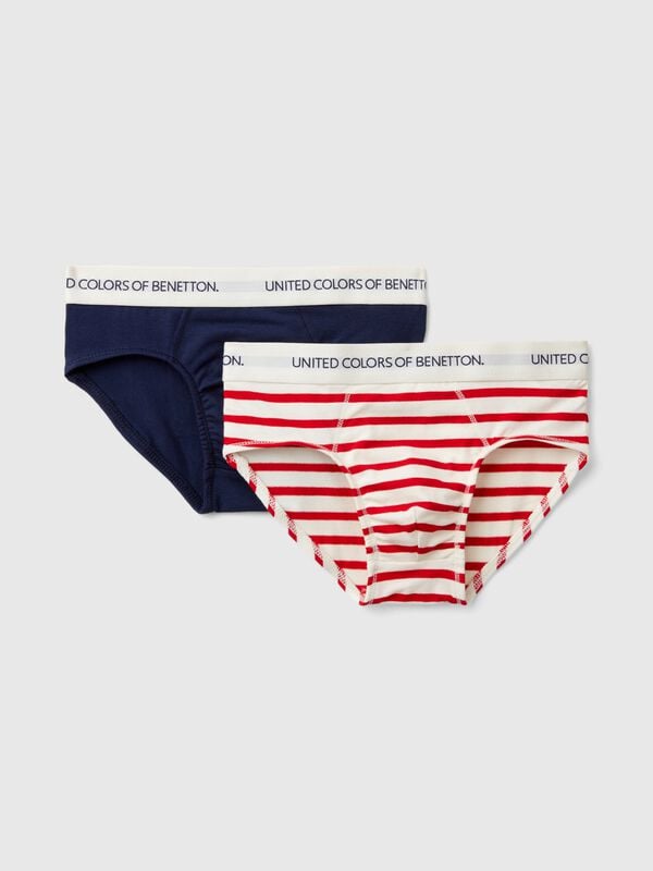 Two pairs of underwear in stretch organic cotton Junior Boy