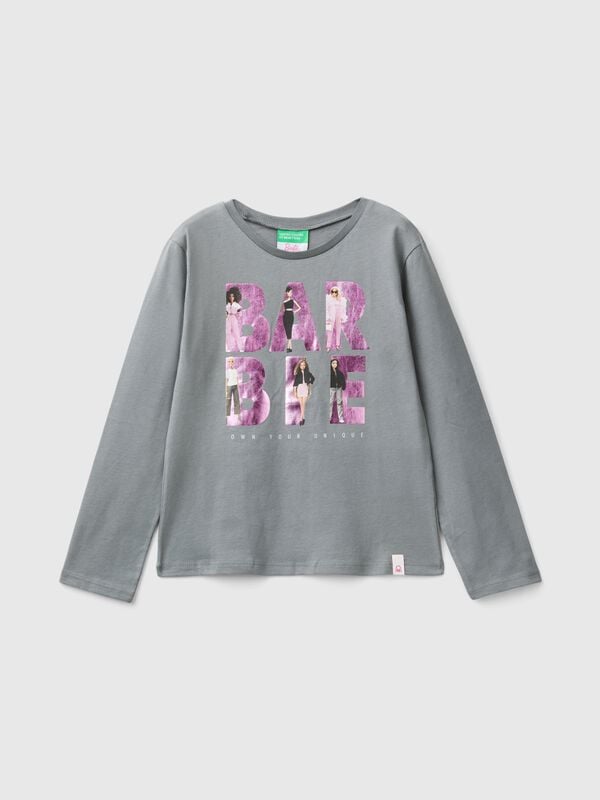 Gray Barbie t-shirt with glossy print Junior Girl