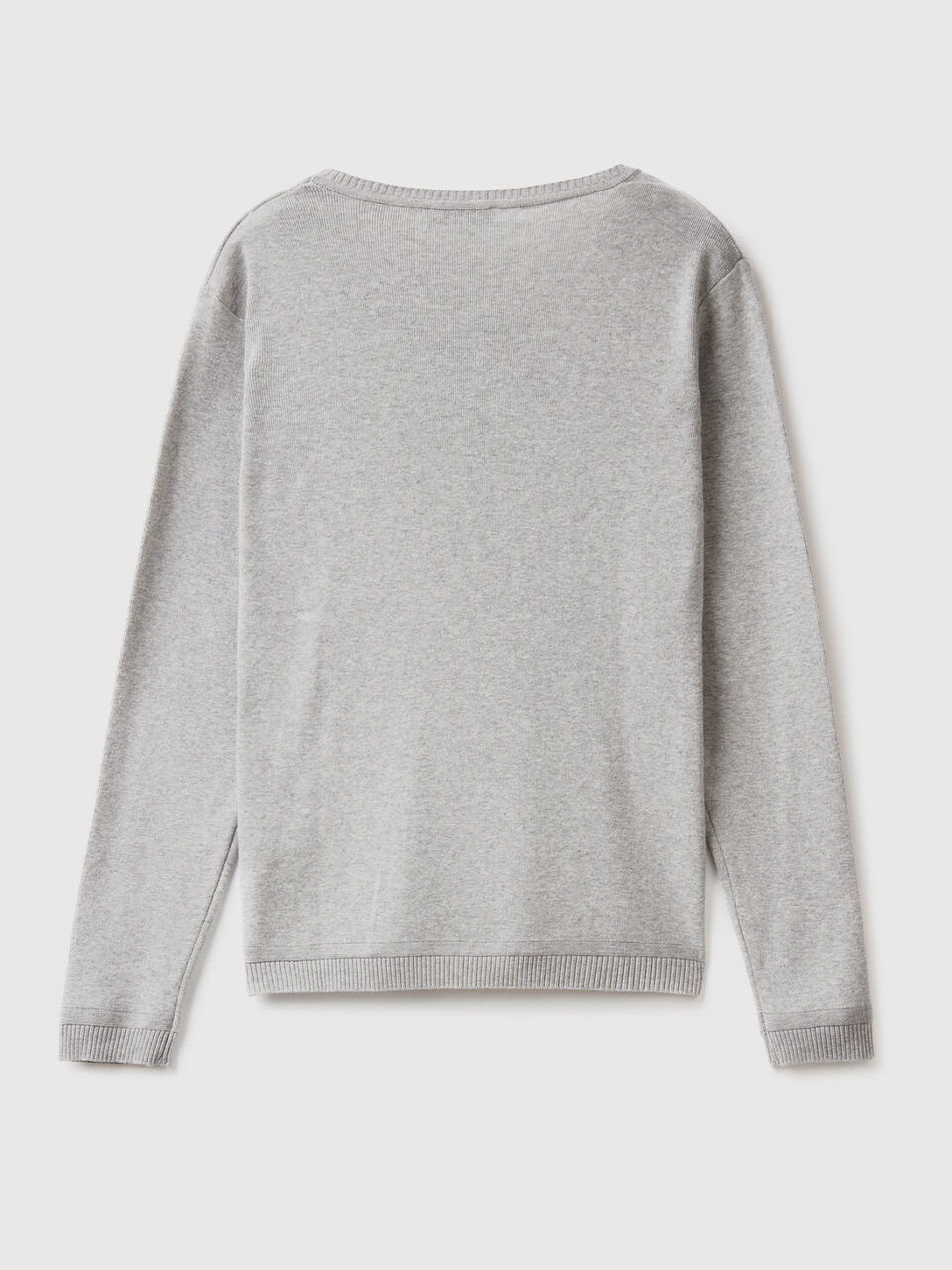 Crew neck sweater in pure cotton image number 2