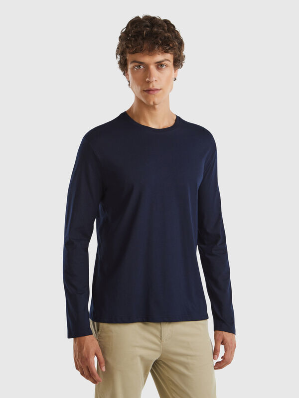 Long sleeve pure cotton t-shirt Men