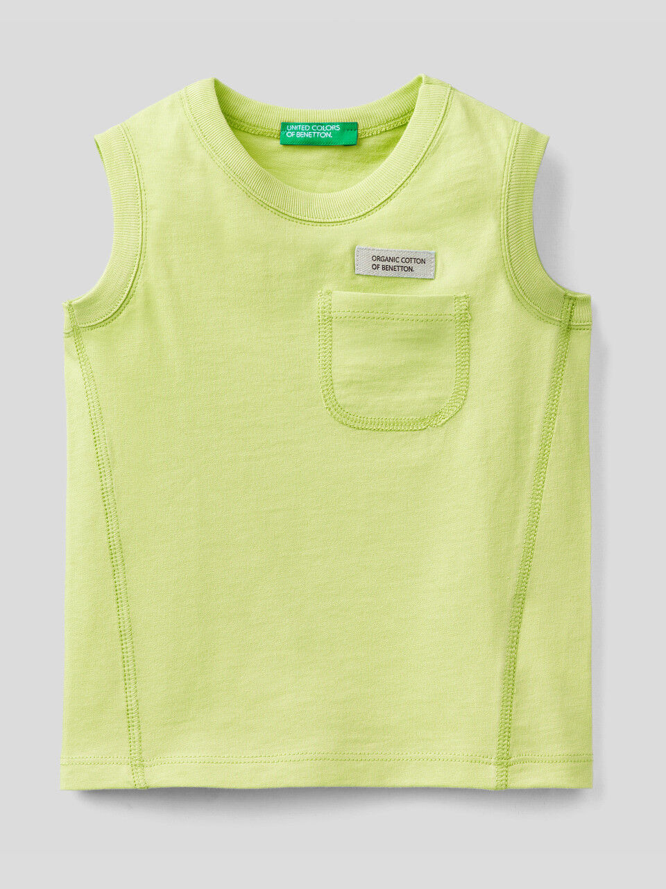 Tank top in organic cotton with pocket