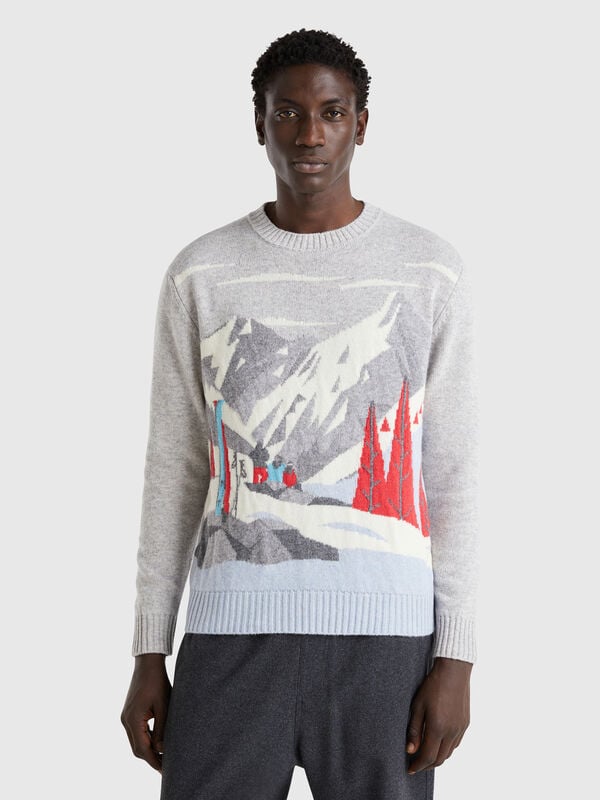Sweater with ski graphic Men