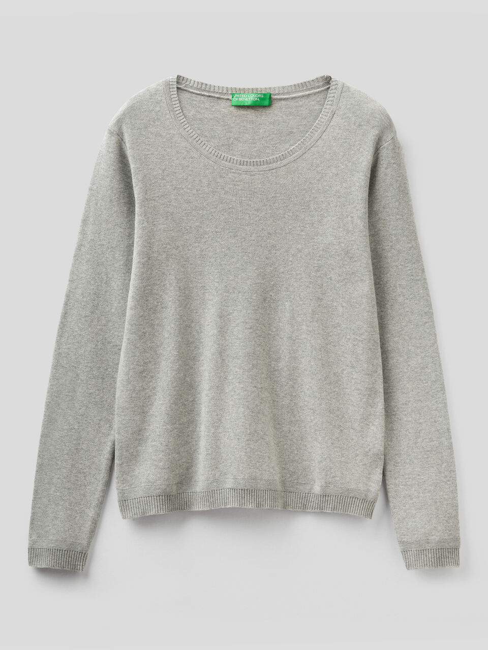 Crew neck sweater in pure cotton image number 1
