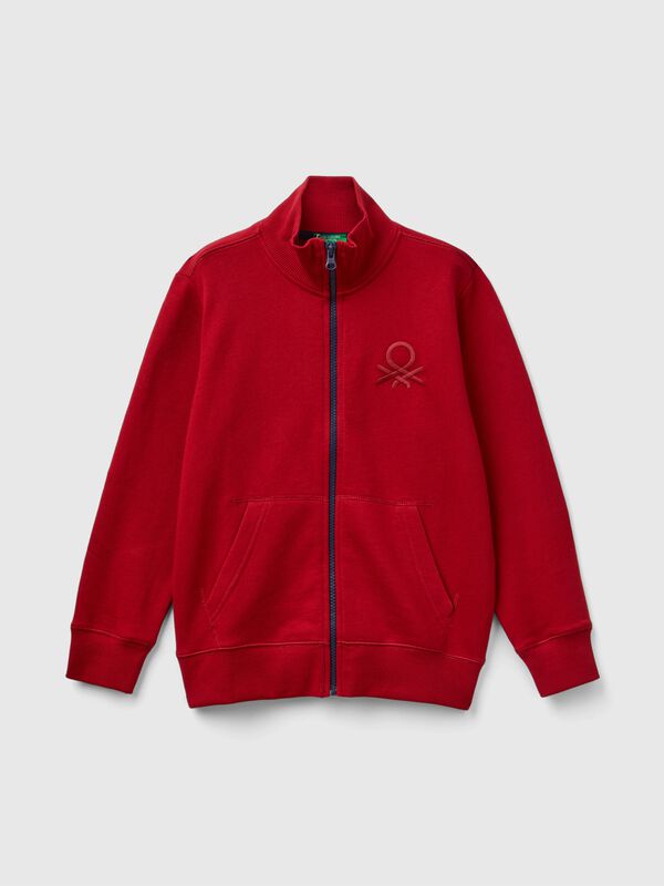 Pure cotton sweatshirt with zipper Junior Boy