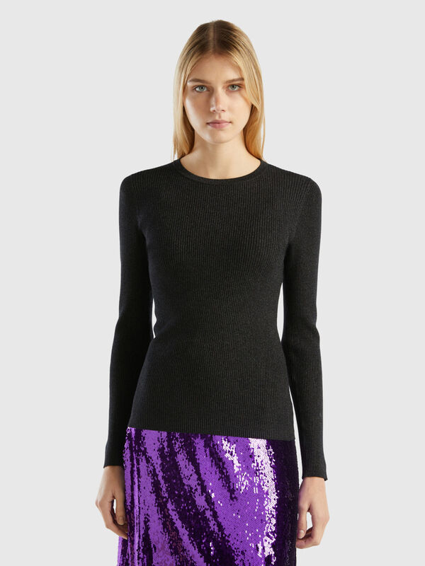 Ribbed sweater with lurex Women