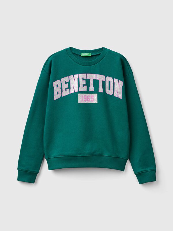 100% cotton sweatshirt with glittery logo Junior Girl