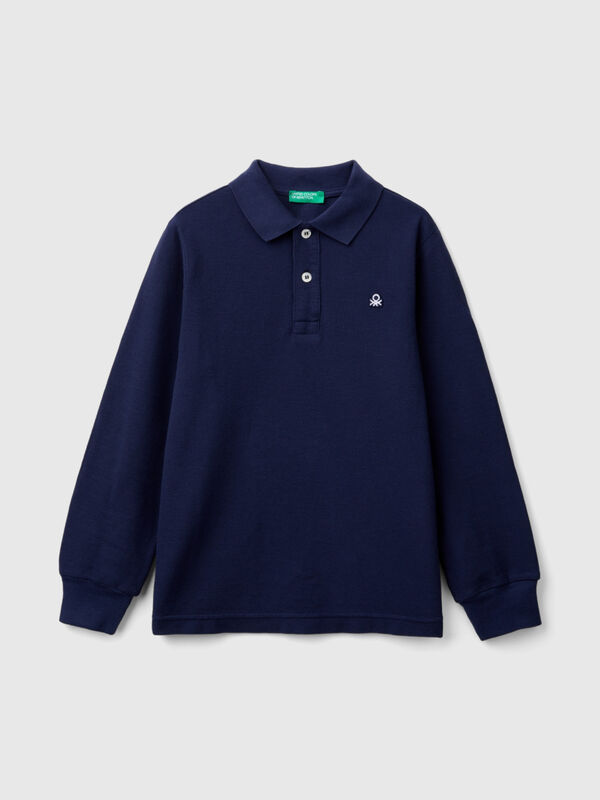 100% organic cotton long sleeve polo Junior Boy