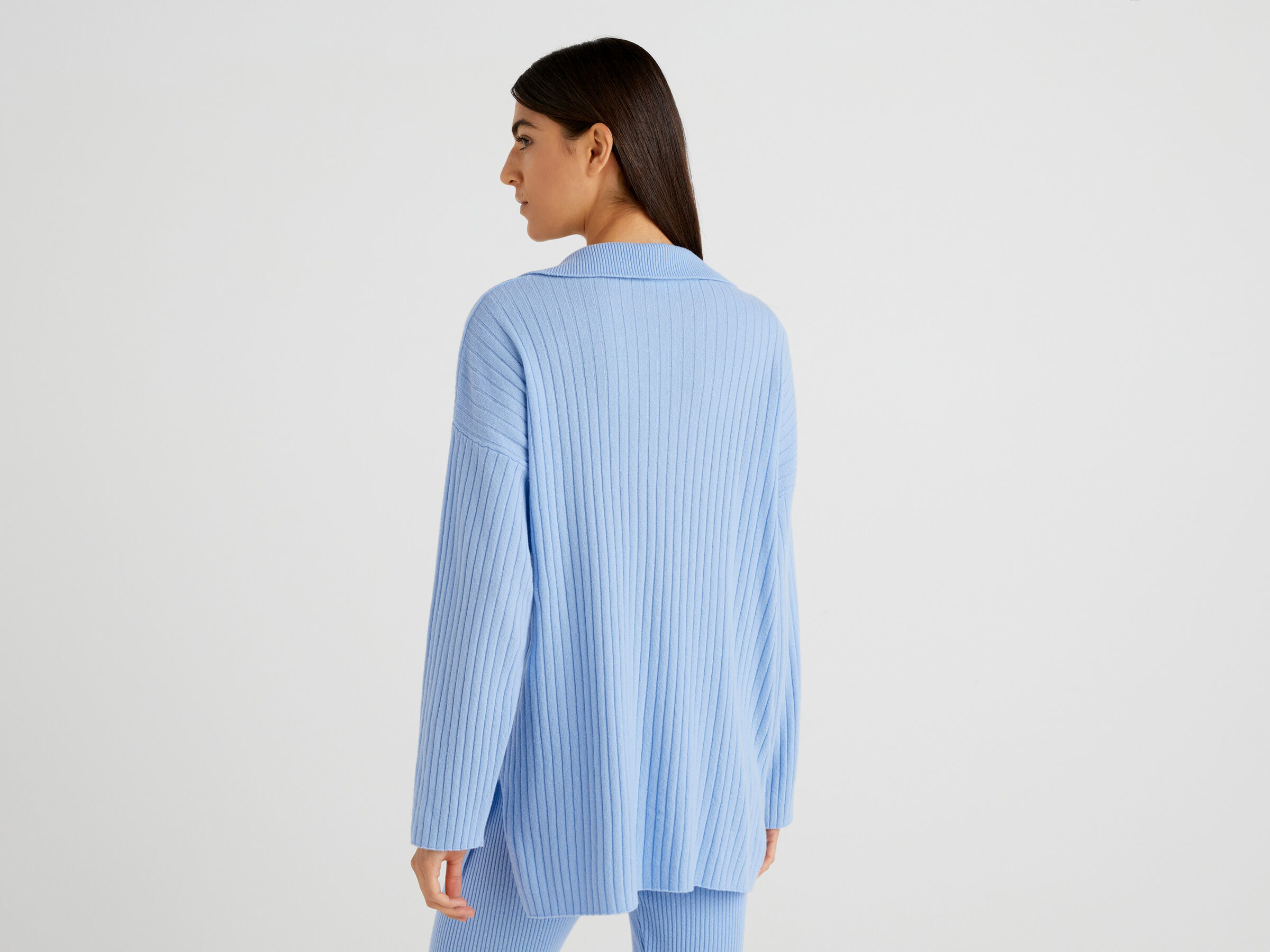 Polo-style ribbed sweater image number 2