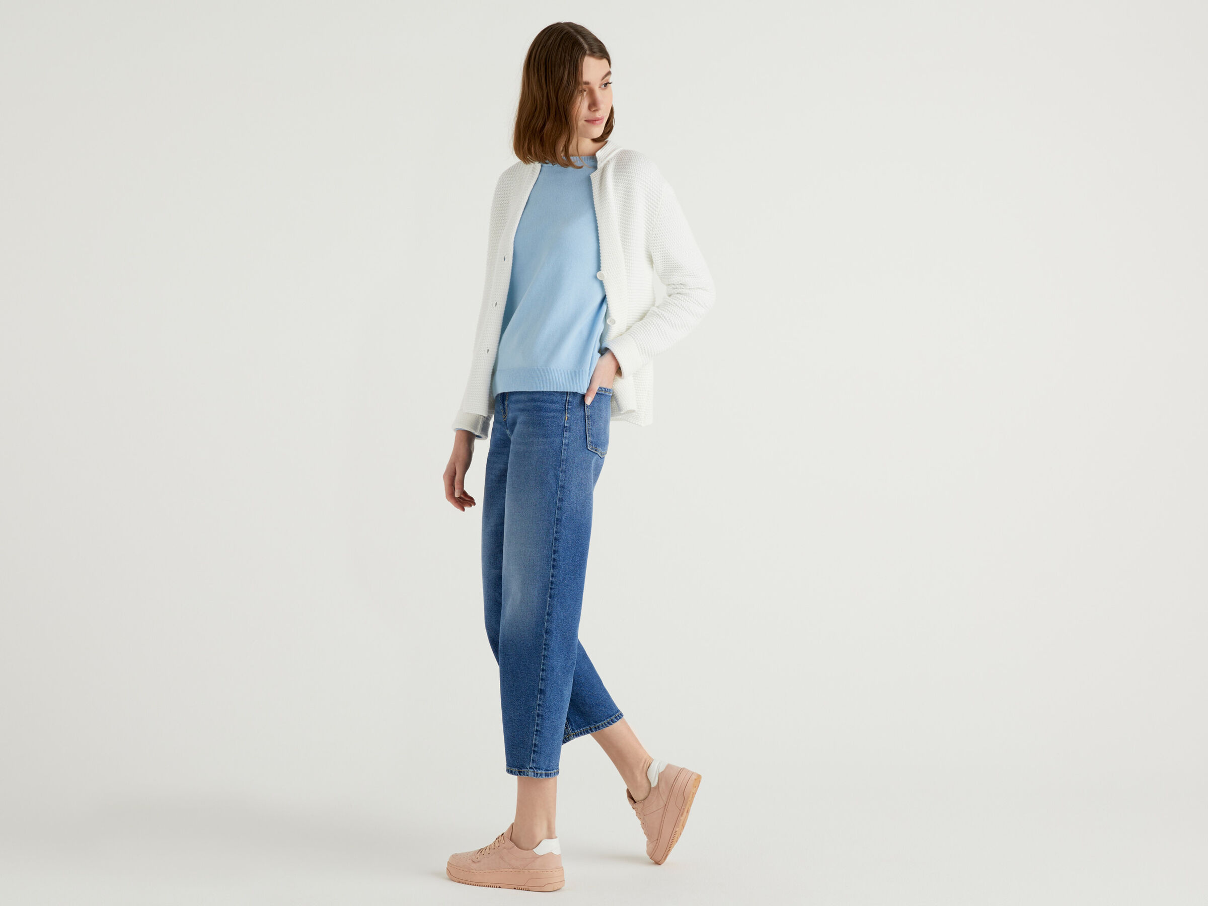 Crew neck sweater in wool and cashmere image number 3