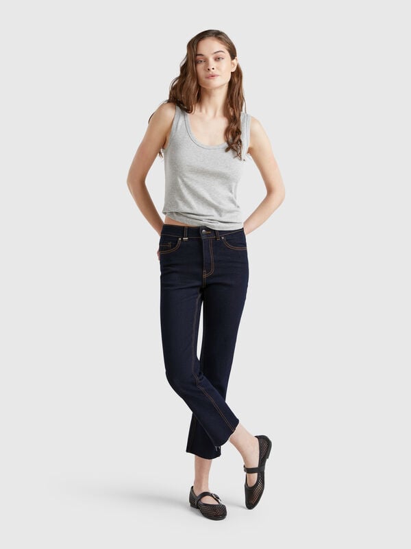 Cropped jeans in cotton Women