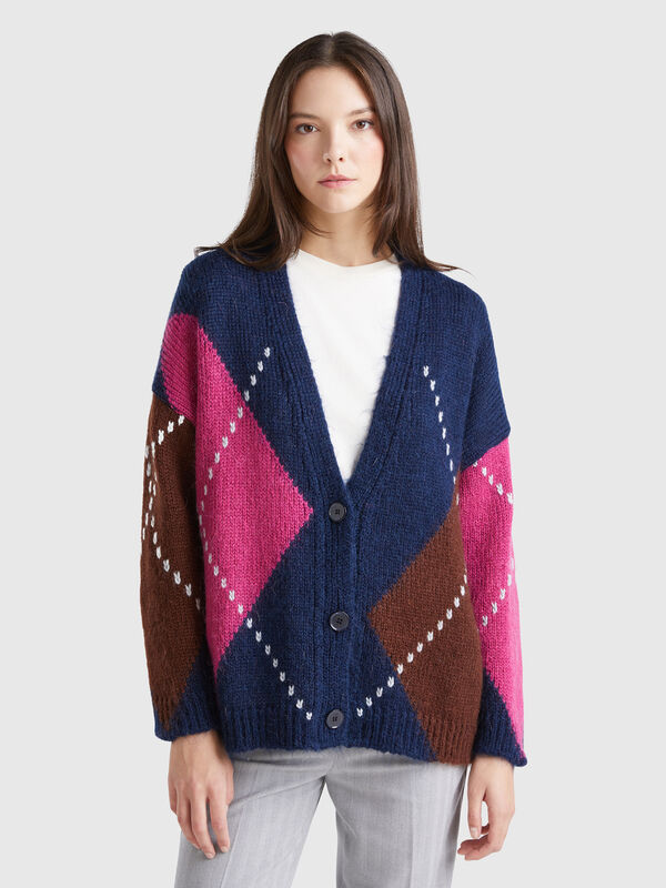 Boxy fit cardigan in mohair blend Women