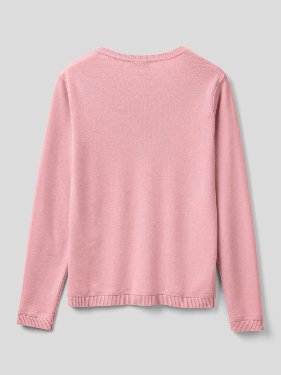 Crew neck sweater in pure cotton image number 2