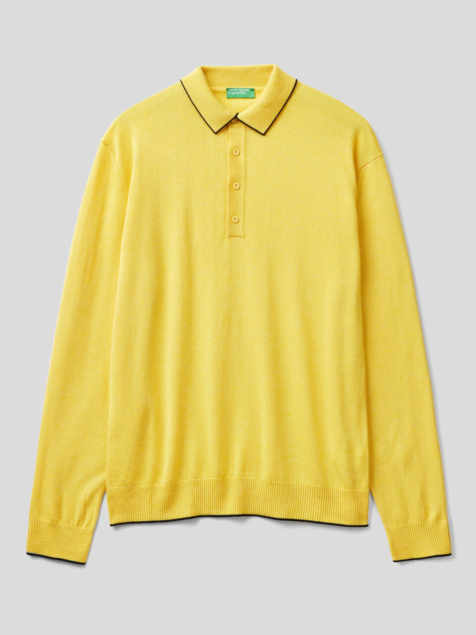 Long sleeve knit polo image number 1